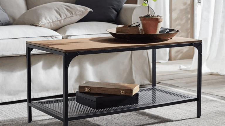 glass top display coffee table