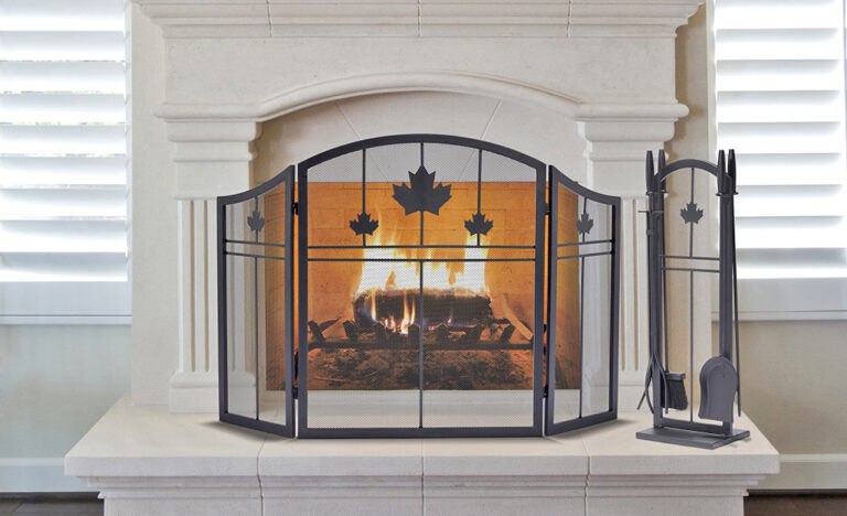 flat fireplace screen